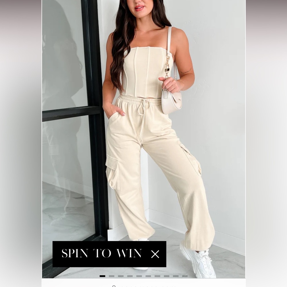 Very Competitive Corset & Jogger Set (Sand) × 1